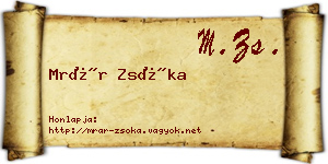 Mrár Zsóka névjegykártya